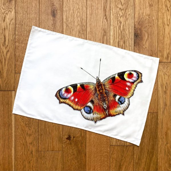 peacock butterfly tea towel