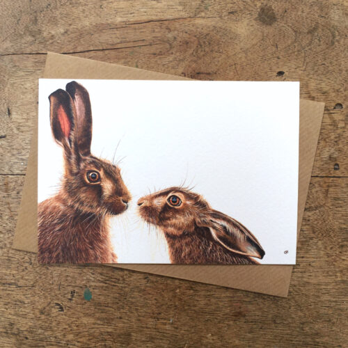 Kissing Hares Notecards